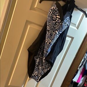 Black and Blue Patterned Swimsuit